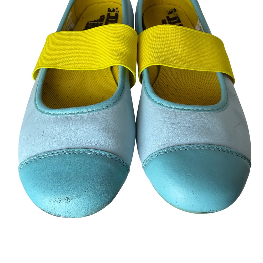 Vintage Y2K Royal Elastics Ballet Flat Shoes Blue Yellow Colorblock Kidcore  W8 - Picture 8 of 15